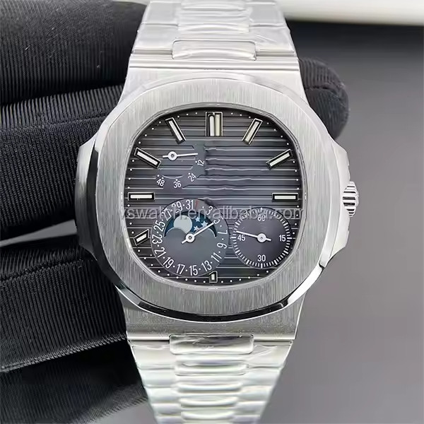 High quality stainless steel Moon phase 40mm blue dial Men's automatic mechanical watch ppf Factory version v3 5712
